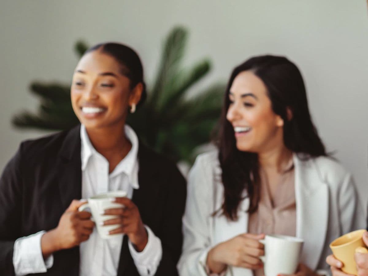 Business professionals meeting at an event