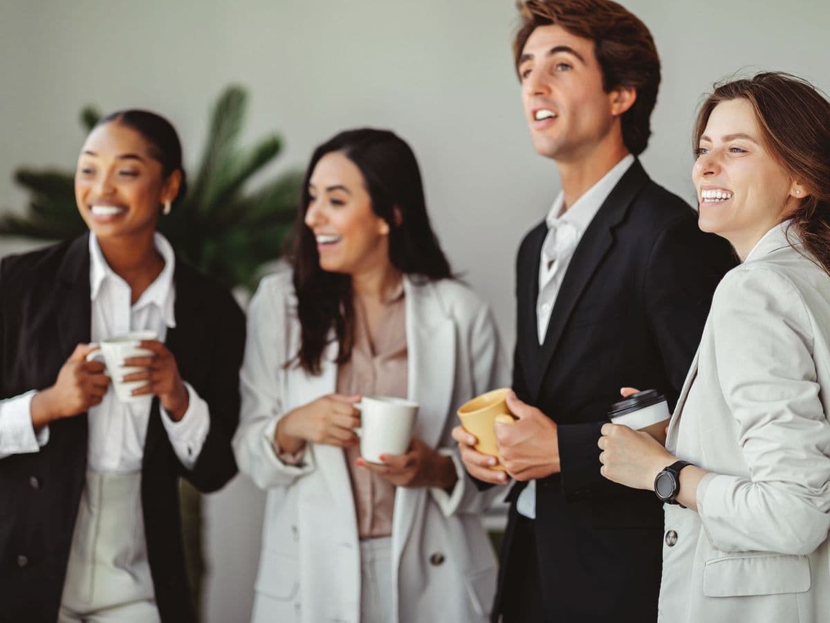 Hospitality professionals with coffee